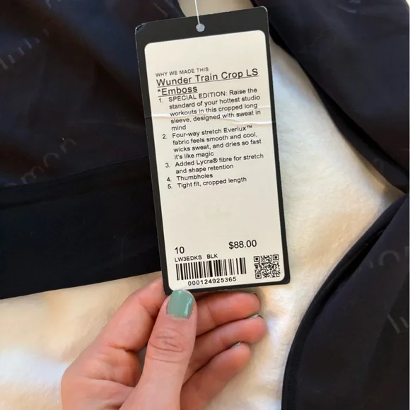 Lululemon Special Edition Wunder Crop Long Sleeve Embossed 10 - Picture 5 of 6